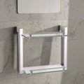 Modern Single Tier Hanging Bathroom Shelf Shower Parts with Brushed Aluminum Glass Designed for Style