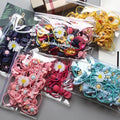 Wholesale Custom 40pcs Little Girls Resin Elastic Hair Ties Mix Colors with Flower Detail Comes with a Bag