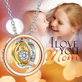 Creative Circle Diamond Necklace Fashion Rhinestone Jewelry Multi-layer Design I Love You Mom Necklace for Gifts
