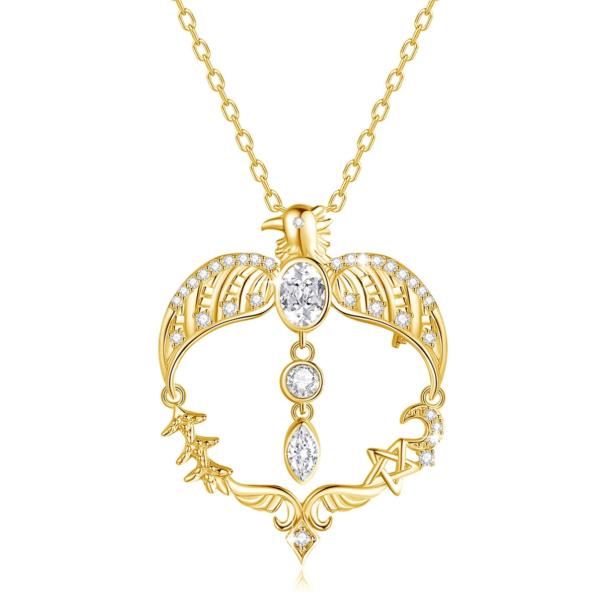 Personalized Fine Jewelry Eagle Head 925 Sterling Silver Vintage White Gold/Platinum Plated Man Woman Moissanite Pendant