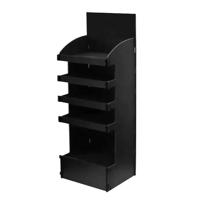 OEM Adjustable Corrugated Step Display Shelf for Beauty Products Cardboard Riser Presenting Trays for Point of Sale Displays