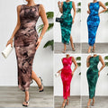 Women's Spring Summer Slim Sleeveless Mesh Split Casual Dresses