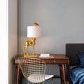 Nordic Giraffe Table Lamps Creative Decor Art Living Room Study Bedroom Bedside Resin Gold and White Fabric Desk Lamp Luminaire