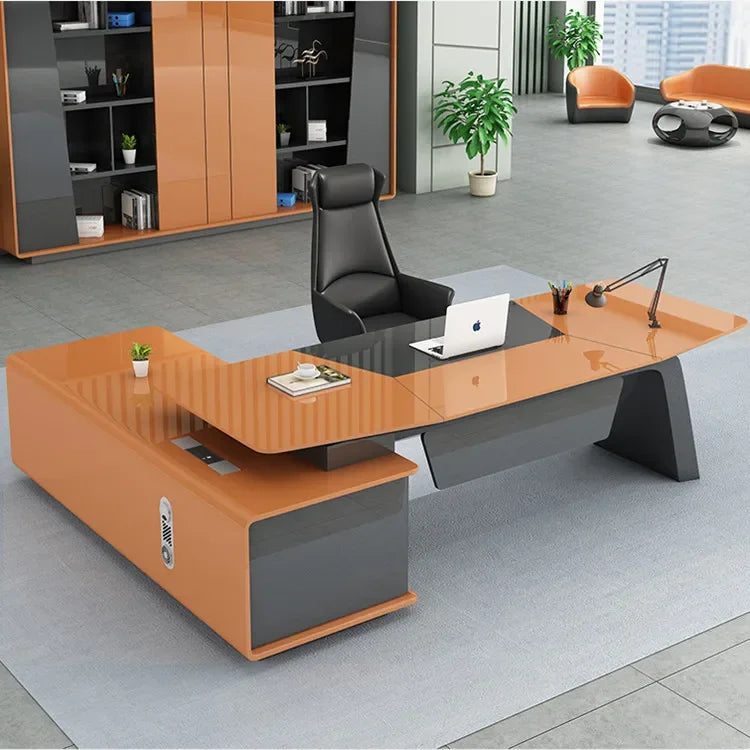 CEO Luxury Office Room MDF Glossy Office Desk Modern Executive Desk Office Table boss Executive Desk Commercial Furniture