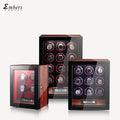 Automatic Handmade Watch Winder 4 Slots Fingerprints Wooden Watch Storage Box Vertical Display Case Led Touch Screen Customized