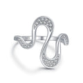 JZ1527 Fashion Cheap Price Jewelry Classic Design Sterling Silver Girls Rings Zircon CZ Stone 925 Silver S Wave Ring for Women
