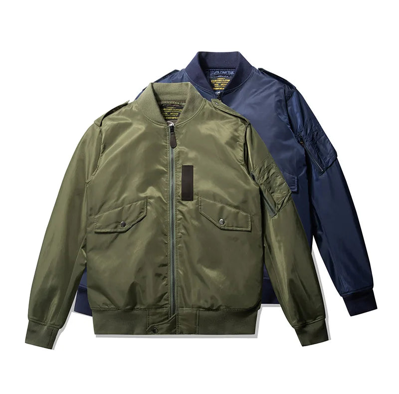 Fall Winter Jacket Coat Men's Navy Blue MA1 Flight Bomber Jacket American Retro Style Windproof Pilot Jacket Hot Supplier