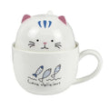 Madou Free Sample 3D Cute Cat Bone China Mug Large Stoneware Tea Coffee Dessert Lid Hot Thermal Insulation Performance