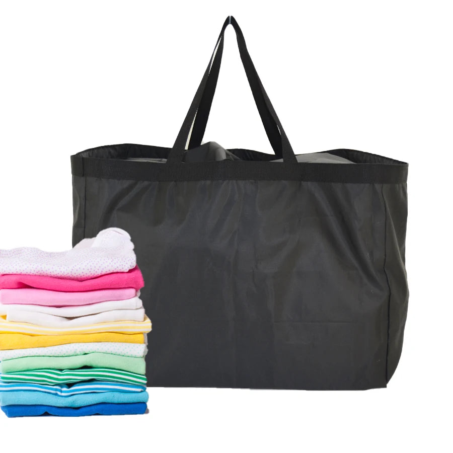 Reusable Large Capacity Laundry Bag Square Design Top Drawstring Closure 20x15x14 Inch