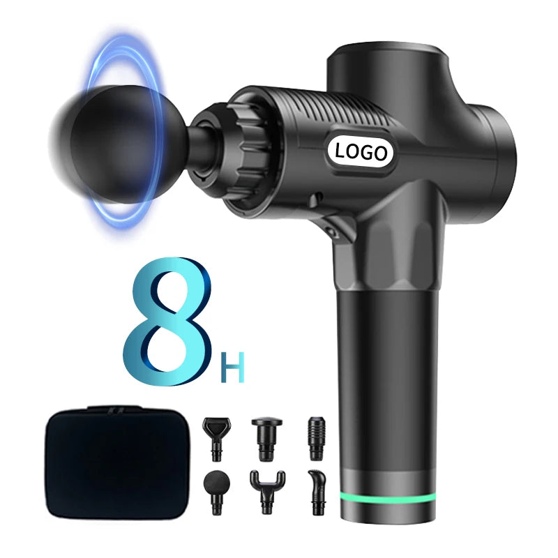 Oem Logo Made in China Big Battery Massage Gun 13 Head Handheld Powerful Vinrating Body Deep Tissue Percussion Massage Gun