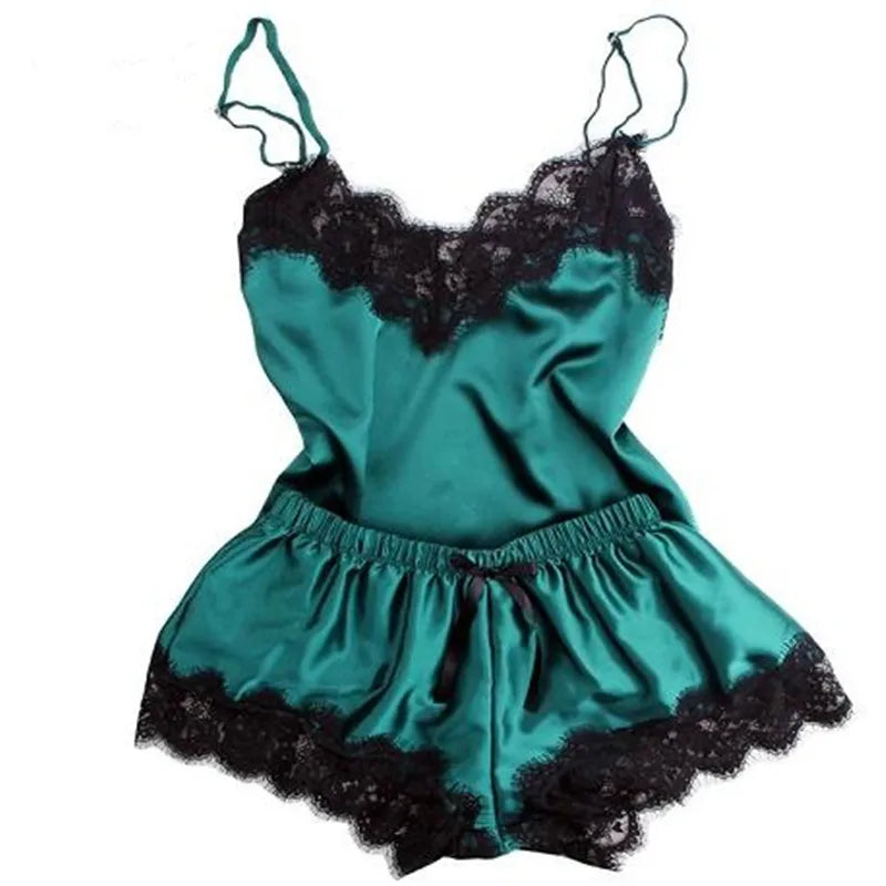 Ebay Hot Style Lace Top and Bottom Satin Lingerie Women Set