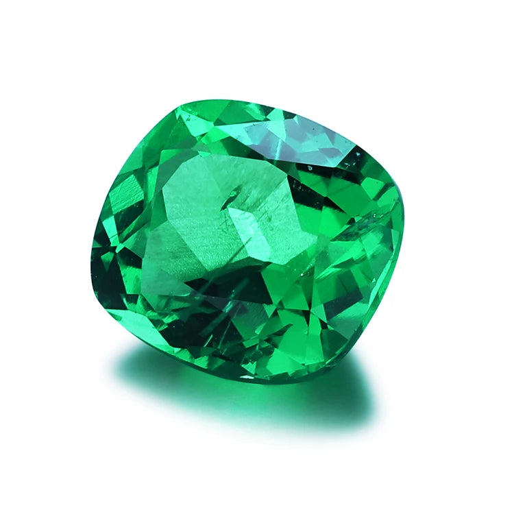 Hot Sale Lab Grown Cushion Shape MUZO Colombian Emerald Green Color Loose Gemstone Stone