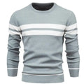 Wholesale Polyester Strips Knitted Men's Sweater Winter Crew Neck Pullover Long Sleeve Sweater for Male