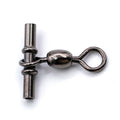 Black Nickel Stainless Steel Freshwater & Saltwater Fishing Swivel Cross Line Crane Swivel Snap Hook Connector