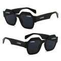 DL Fashion Polygon Brown PC UV400 Hexagon Women Square Sunglasses Wholesale Custom Logo Unisex Shades