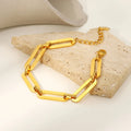 Trendy 18k Gold Plated Handmade Bracelet Stainless Steel Jewelry Paperclip Chain Bracelet for Men Women