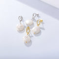 Hot Style Customized 925 Sterling Silver Korean 14k Gold Plating Earrings Fresh Water Big Pearl Dangly Earrings for Women