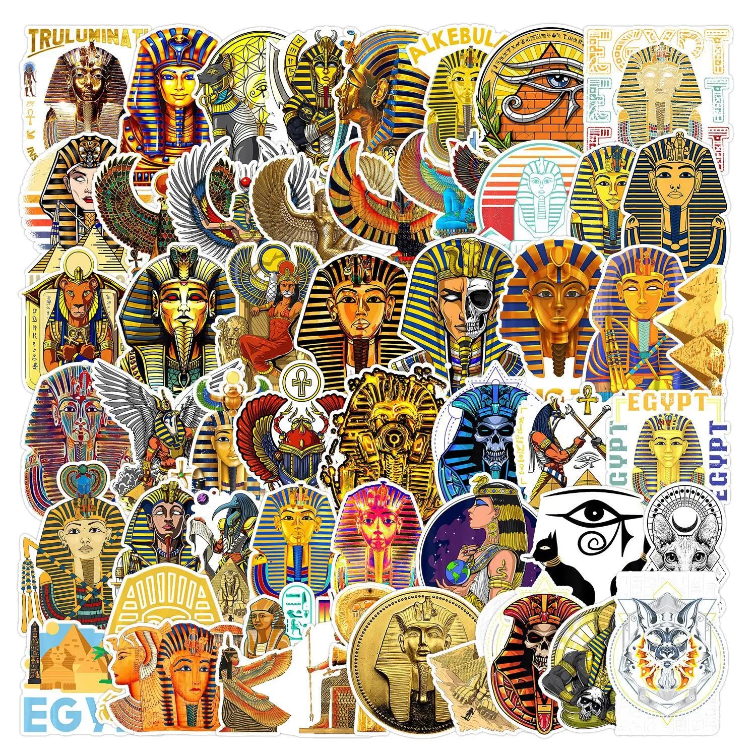 2023 Newly 50PCS Ancient egyptian lost civilizations pyramid sphinx skeleton pharaoh sticker