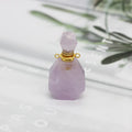 Natural Lavender Amethyst Crystal Perfume Essential Oil Bottle Pendant for Women Gifts Making