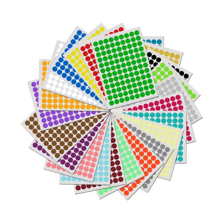 Custom Made Any Size Coloured Dot Sticker Round Spot Circles Dots Paper Label Printer Color Label  2cm Size Labels