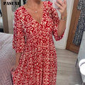 PASUXI 2025 Women's Trendy Beach Swimming Suit Long Sleeve One Piece Printed Swimsuit Skirt Bathing Cover up Swimwear