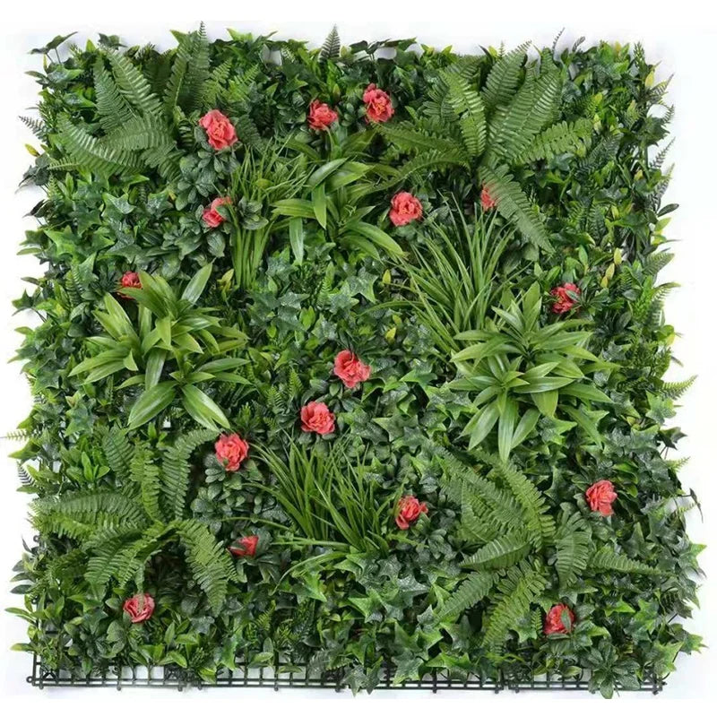 Outdoor UV Protected Artificial Plastic Grass Plant Wall Fence Vertical Garden Panels