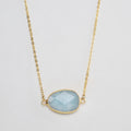 G2054 Gold Plated Natural Aquamarine Jewelry Healing Crystal Aquamarine Necklace