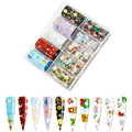 10Sheets/Box Christmas Sequin Nail Art Sticker 3D Winter Snowflake Elk Nail Foils Sticker