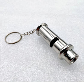 Wholesale Cheap Emergency Stainless Steel Metal Silver Train Whistle for Dogs with Customized Logo and Portable Design