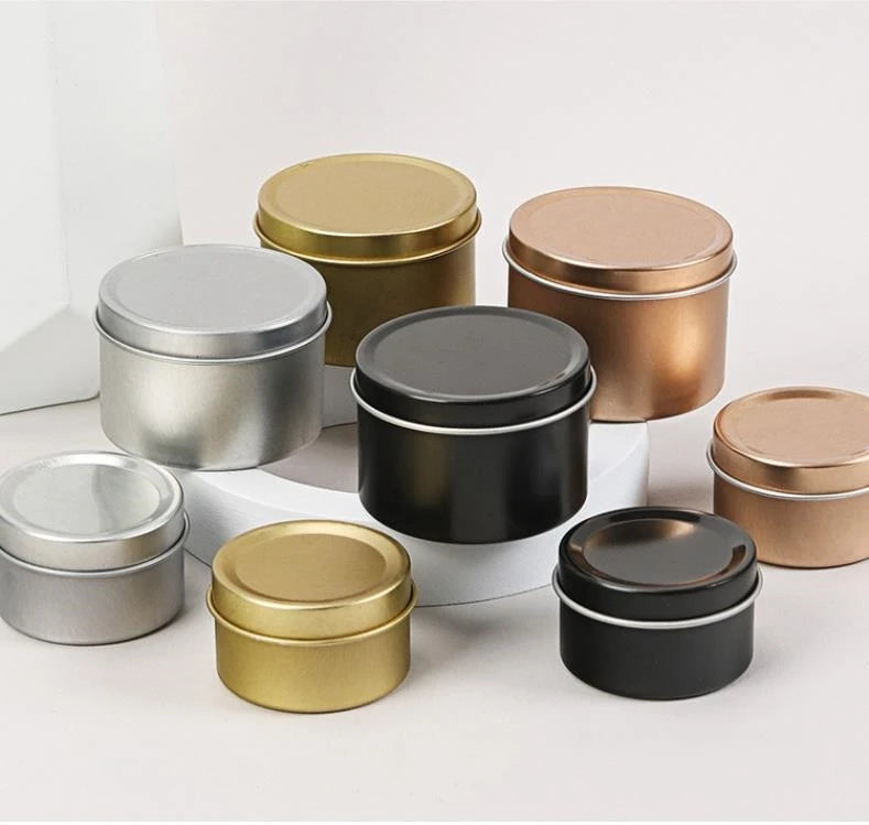 6*4cm 5*3cm 2oz Empty Metal Round Candle Tin Box Can with Lid Custom Logo Iron Jar Containers Cosmetic Packaging for Candles