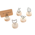 Wedding Party Restaurants Table Top Metal Wire Place Card Bookmark Holder Memo Standing Holder with Wooden Base