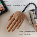 Training Realistic Silicone Hand Flexible Finger Adjustment Display With Holder Silicone Practice Hand for Nails