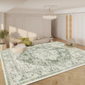 Persian Floral Print 6x9 Area Rug Green Non-Slip Indoor Carpet for Kitchen Living Room Bedroom Dining Room Machine Washable