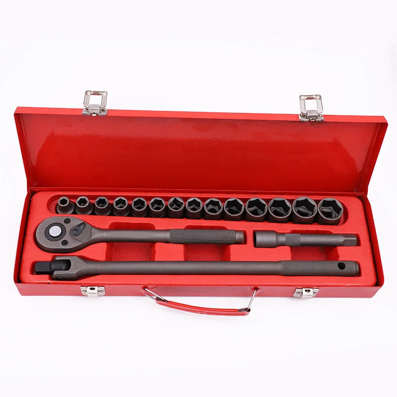 16PCS 1/2 Chrome Vanadium Steel Sturdy and Durable Herramientas Automotive Repair Tool Ratchet Torque Wrench Socket Set