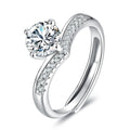 Fashion Princess Crown Zircon Open Ring Female Wedding Ring Mossan Diamond Ring