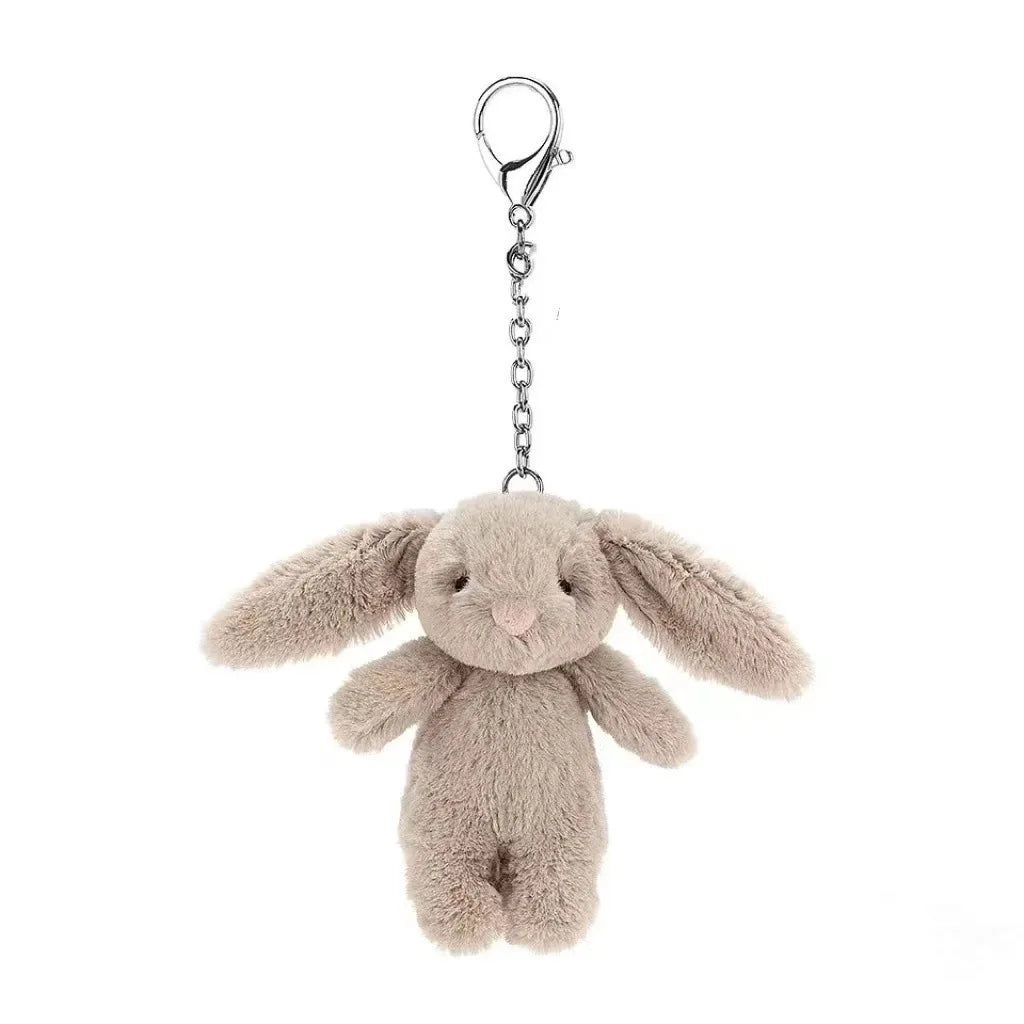 Cute Bunny Plush Keychain Stainless Steel Mini Rabbit Pendant for Women for Shopping Online Backpack Purse Charm Gift