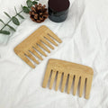 Factory-Supplied Customized Logo Eco-Friendly Natural Material Men's Classic Style Bamboo Wood Hair Comb with Wide Teeth