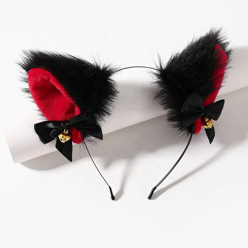 MIO Cute Party Hair Accessories Pink White Ear Cat Furry Wholesale Cheap Headband