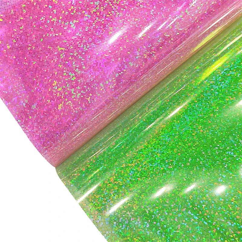 Transparent Super Reflective Laser Polka Dot Glitter Holographic Soft PVC Film for Making Bag Sandals