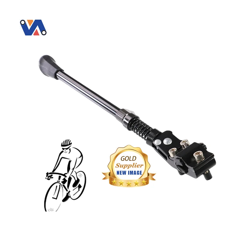 New Image RF-16A Aluminum Alloy 16-Inch Black Kickstand for MTB Mountain Bike Repair Stand with Rear Foot Support