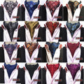 46inch Fashion Paisley Floral Ascot Ties for Men Casual Plaid Suits Tie Gravatas Blue Mens Cravat Slim Neckties for Business