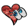 Wholesale Small MOQ Embroidered Love Style T-Shirt with Sequin Heart Eyes Patch Sticker Custom Eco-Friendly Felt