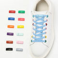 Elastic Magnetic Metal Lock Flat Polyester Shoelaces No Tie for Men and Women Lazy Sneakers Accessories