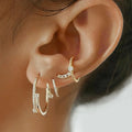 Sterling Silver 925 Cubic Zirconia Knot Medium Large Hoop Earring Jewelry New Arrival