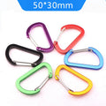 50mm Small Mini D Shape Simple Aluminum Carabiner Flat Clip Keychain