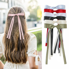 Wholesale Hair Bow Clips Ribbon Bows Long Tail Bowknot Bows Tassel Claw Hair Clip Hair Barrettes