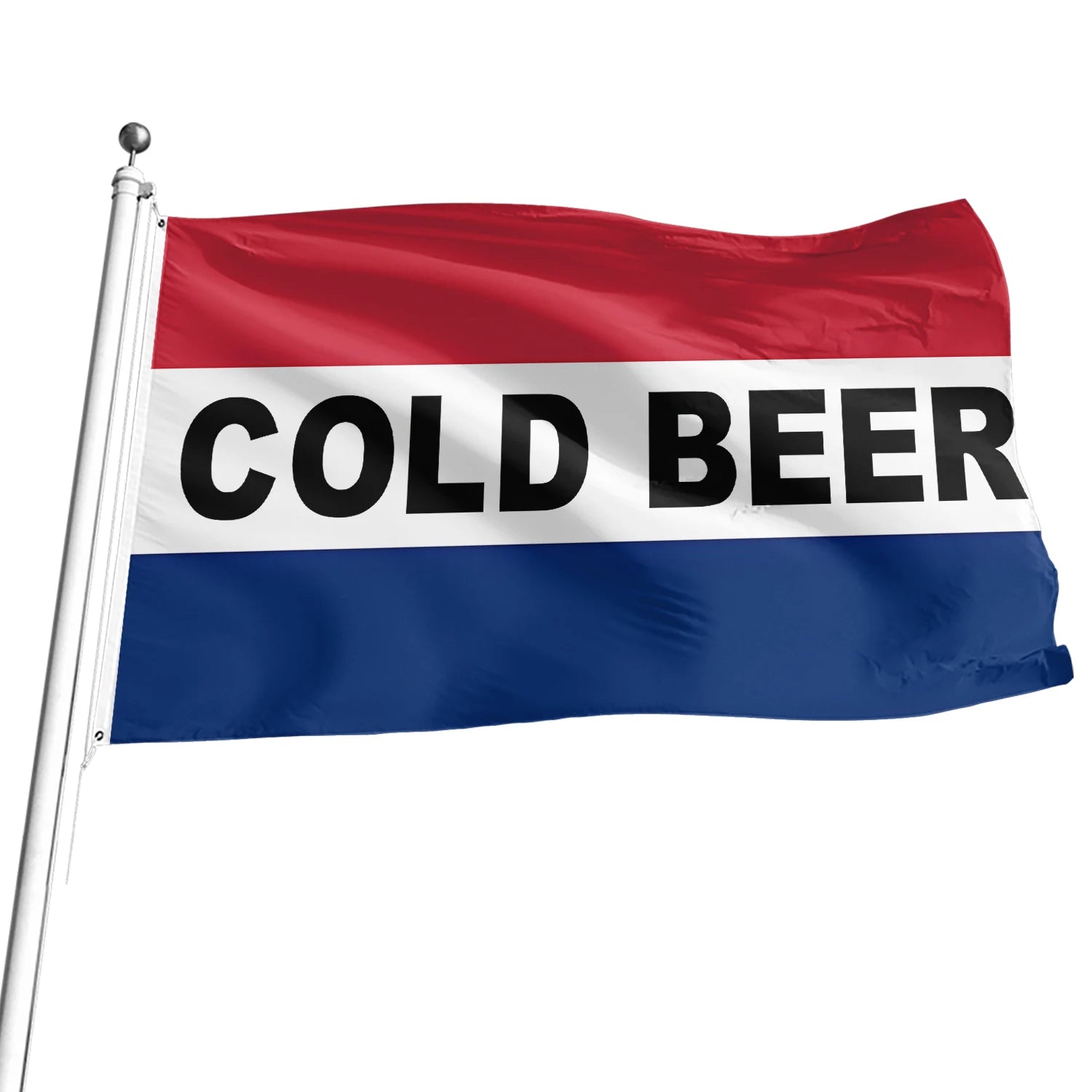 Promotional Product Direct Sale 3x5ft 100%polyester Outdoor Decorative Custom Cold Beer Flag
