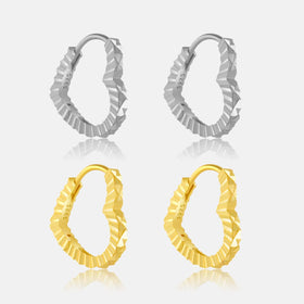 FUAMAY Fashion Designer 925 Sterling Silver Loves Heart Earrings 18K Gold Plated Heart Shape Hoop Earrings