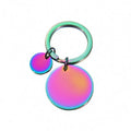 Personalize Custom QR Code Name Blanks Unfinished Funny Round Disc DIY Blank Metal Keychain Tags Laser Engraved Blank Key Chains