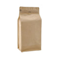 Eco Friendly Kraft Flat Bottom Paper Custom Printed Packing Biodegradable Compostable Bean Valve Packaging Coffee Bag